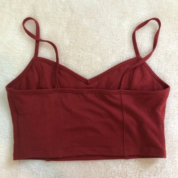 Rust/Dark Red Crop Top Sz S - Picture 2 of 3